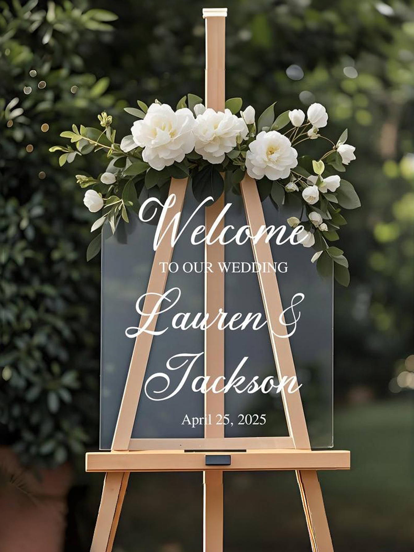 Large Transparent Acrylic Wedding Welcome Sign